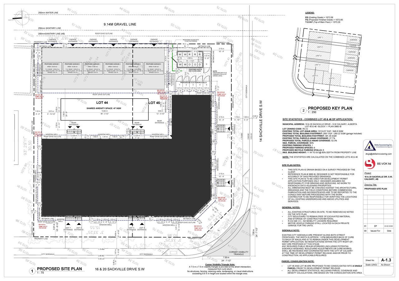 Construction site plan for project from page 4 of the file 'DP2026-01091 DMAP Plans Submitted (3MB) 2026-03-09'