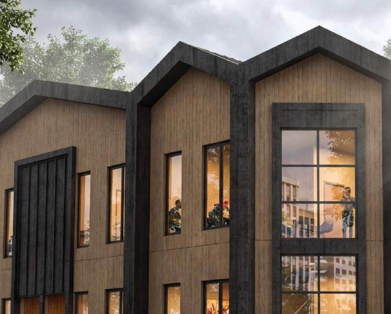 Rendering of building from page 1 of the file 'DP2026-01091 DMAP Plans (Amended) 2026-07-09 (2MB)'