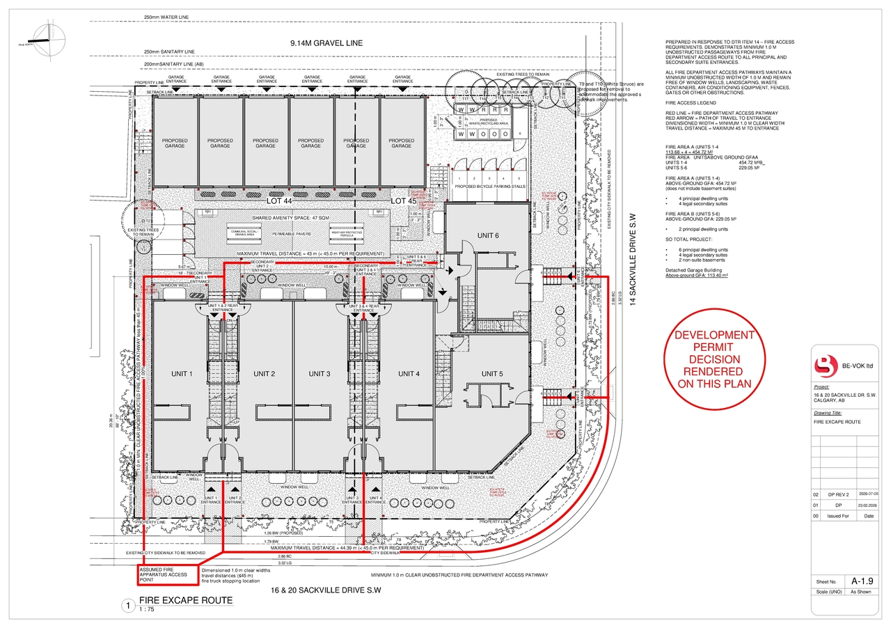 Construction site plan for project from page 9 of the file 'DP2026-01091 - DMAP DECISION RENDERED (6MB) 2026-07-30'