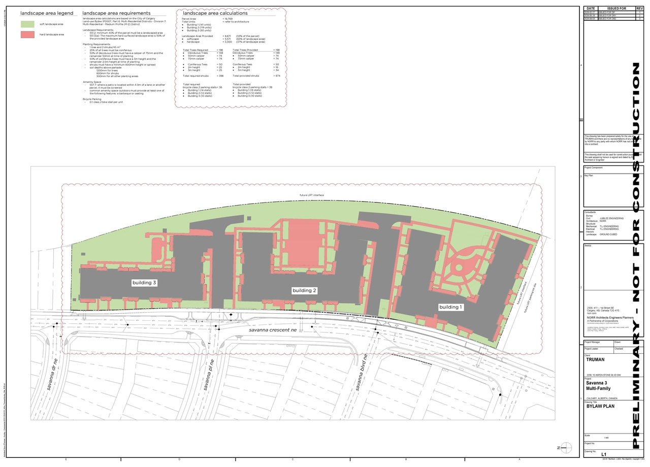 Construction site plan for project from page 1 of the file 'DP2026-01094 - DMAP Plans Amended (6MB) 2026-09-28'