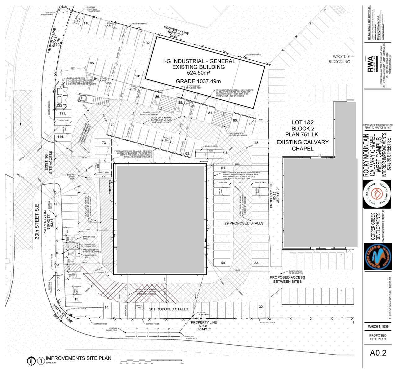 Construction site plan for project from page 3 of the file 'DP2026-01101 DMAP Plans Submitted (3MB) 2026-03-02'
