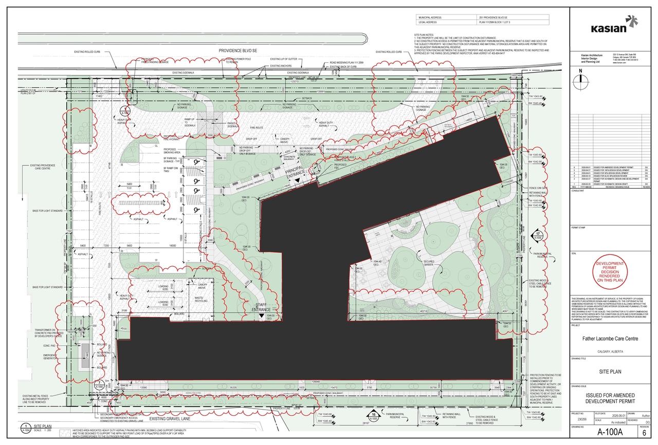 Construction site plan for project from page 3 of the file 'DP2026-01110 - DMAP DECISION RENDERED (8MB) 2026-06-24'