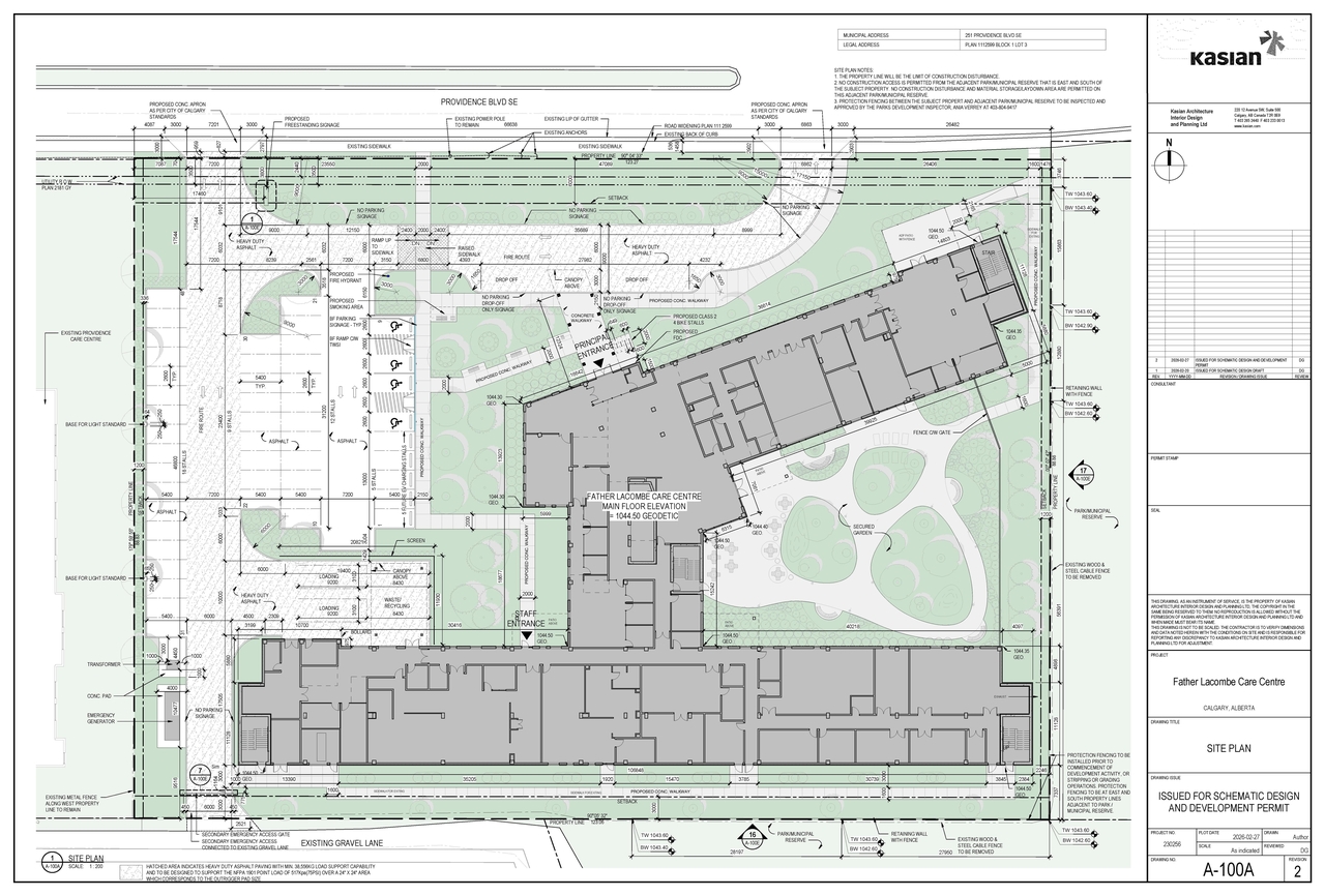 Construction site plan for project from page 3 of the file 'DMAP Plans (Submitted) DP2026-01110 (8MB) 2026-03-02'