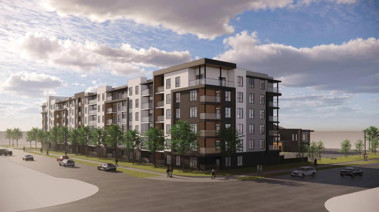 Rendering of building from page 1 of the file 'DMAP Plans (Submitted) DP2026-01147 (9MB) 2026-03-03'