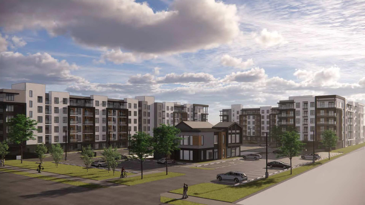 Rendering of building from page 2 of the file 'DMAP Plans (Submitted) DP2026-01147 (9MB) 2026-03-03'