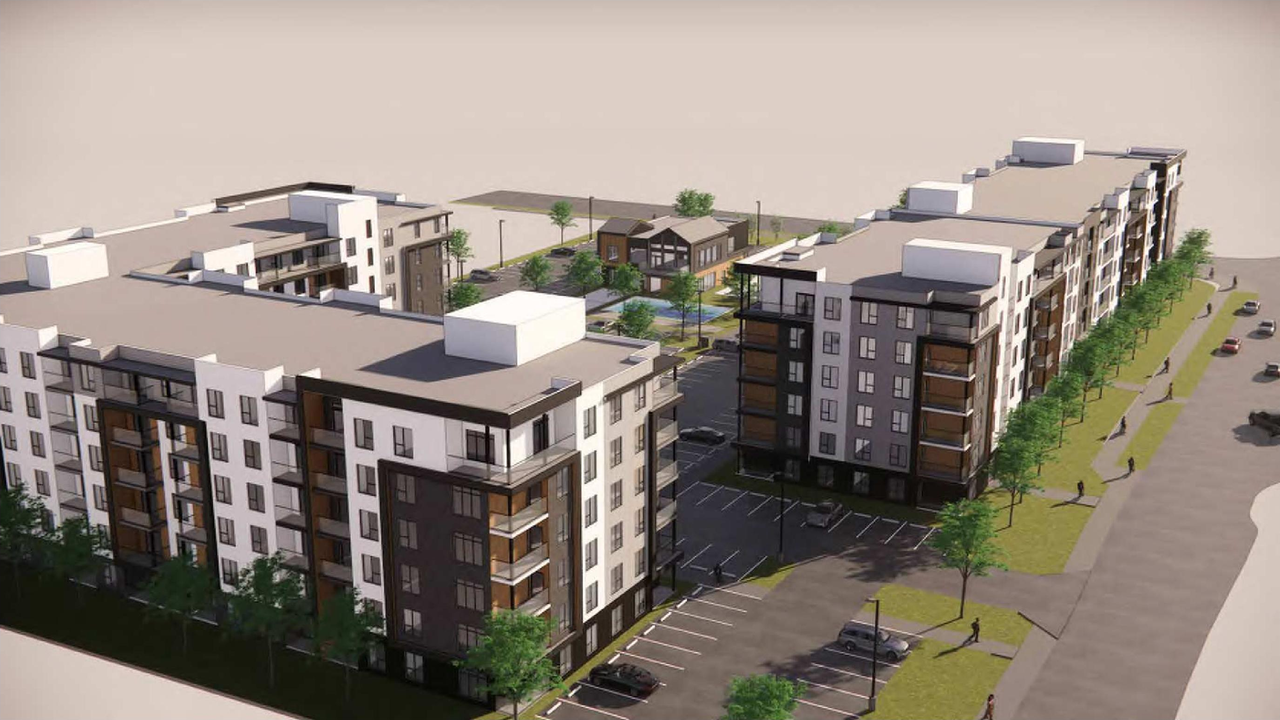 Rendering of building from page 2 of the file 'DMAP Plans (Submitted) DP2026-01147 (9MB) 2026-03-03'