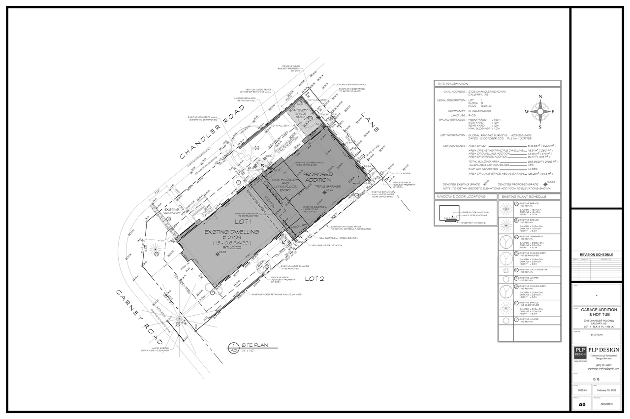Construction site plan for project from page 1 of the file 'DP2026-01161 DMAP Plans Submitted (1MB) 2026-03-03'