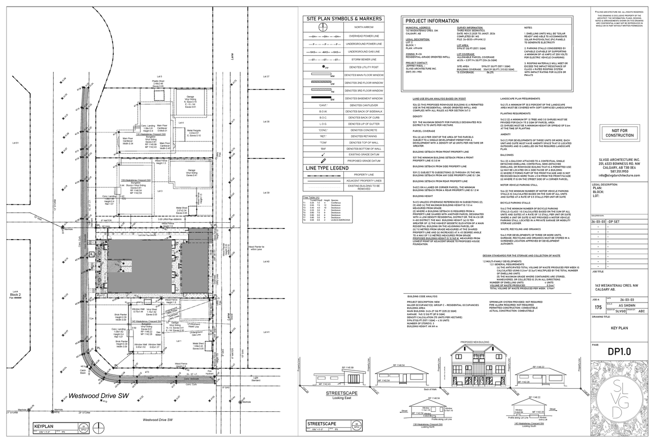 Construction site plan for project from page 2 of the file 'DP2026-01175 DMAP Plans Submitted (12MB) 2026-03-04'