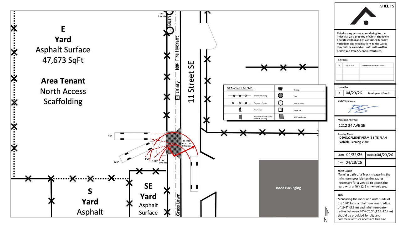 Construction site plan for project from page 3 of the file 'DP2026-01223 DMAP Plans (Amended)2026-07-27 (2MB)'
