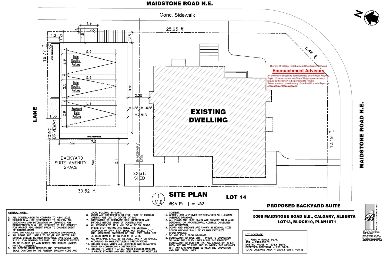 Construction site plan for project from page 1 of the file 'DP2026-01245 - DMAP Plans Submitted (1MB) 2026-07-17'