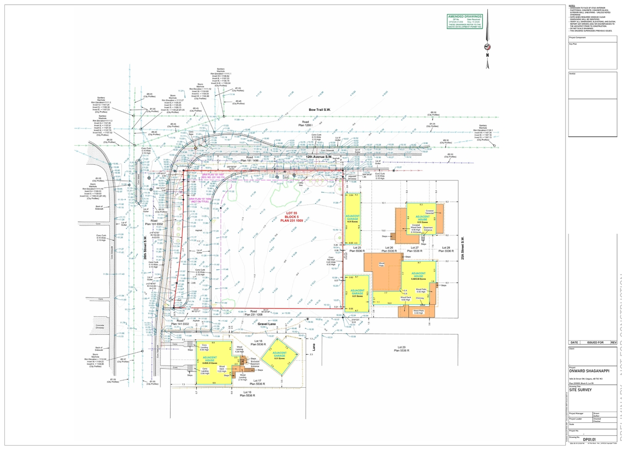 Construction site plan for project from page 4 of the file 'DP2026-01258 DMAP Plans Amended (12MB) 2026-05-15'