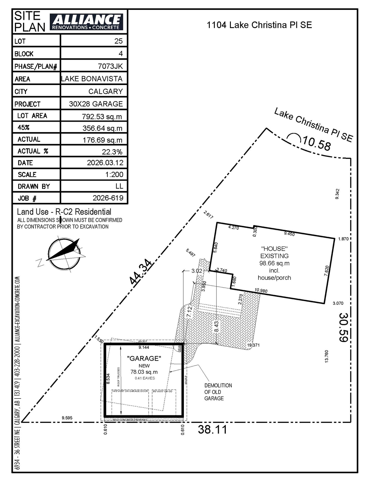 Construction site plan for project from page 1 of the file 'DP2026-01368 DMAP Plans Submitted (1MB) 2026-03-13'
