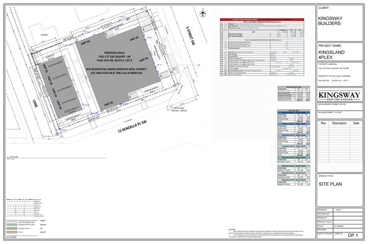 Construction site plan for project from page 2 of the file 'DP2026-01374  DMAP Plans (Submitted) 2026-04-29 (8MB)'