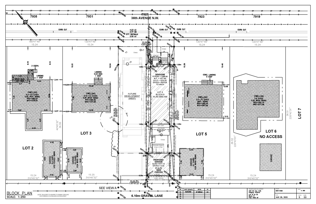 Construction site plan for project from page 3 of the file 'DMAP Plans (Submitted) DP2026-01377 (3MB) 2026-06-03'