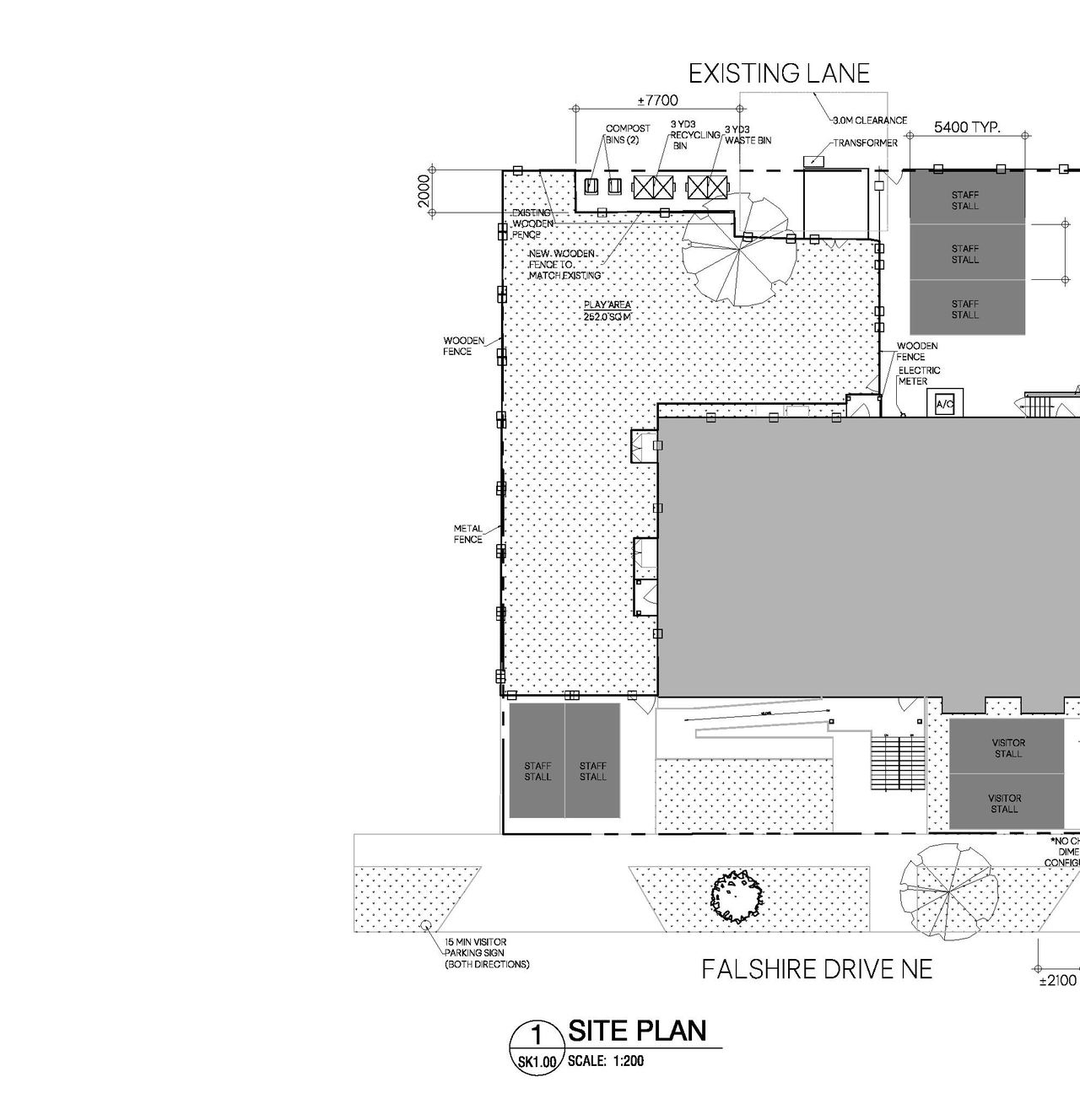 Construction site plan for project from page 1 of the file 'DP2026-01379 DMAP Plans (Amended) 2026-08-14 (1MB)'