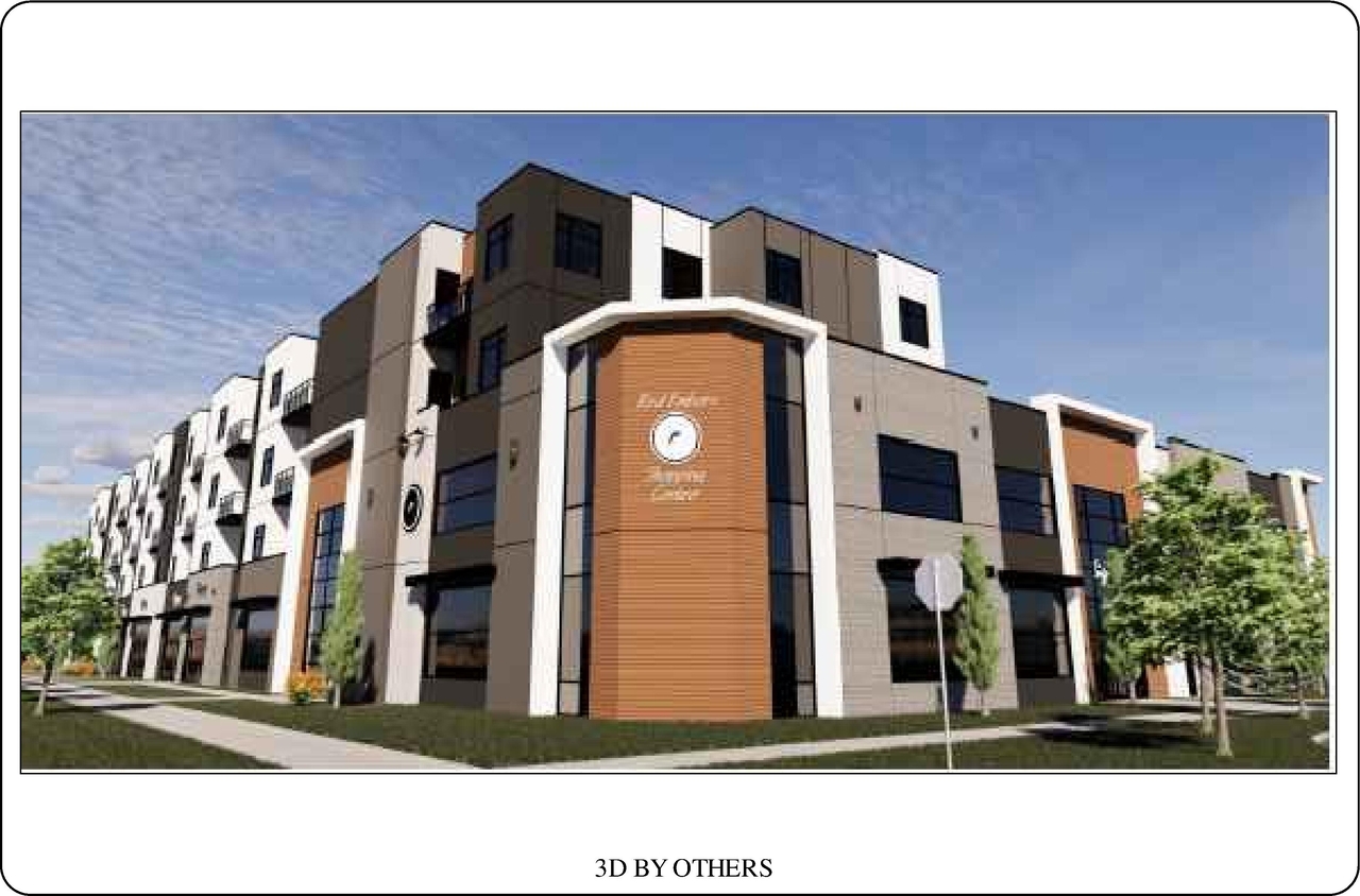 Rendering of building from page 1 of the file 'DP2026-01387 DMAP Plans Submitted 2026-04-20 4MB'