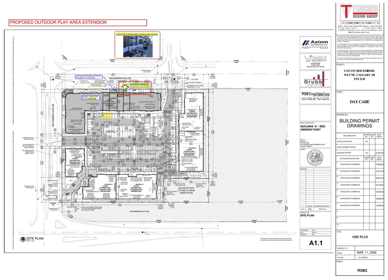 Construction site plan for project from page 3 of the file 'DP2026-01387 DMAP Plans Submitted 2026-04-20 4MB'