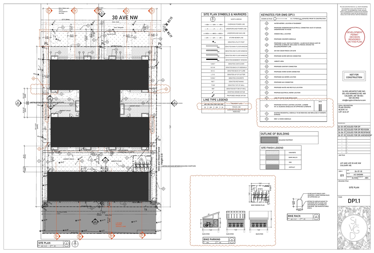 Construction site plan for project from page 3 of the file 'DP2026-01389 - DMAP DECISION RENDERED (5MB) 2026-07-16'
