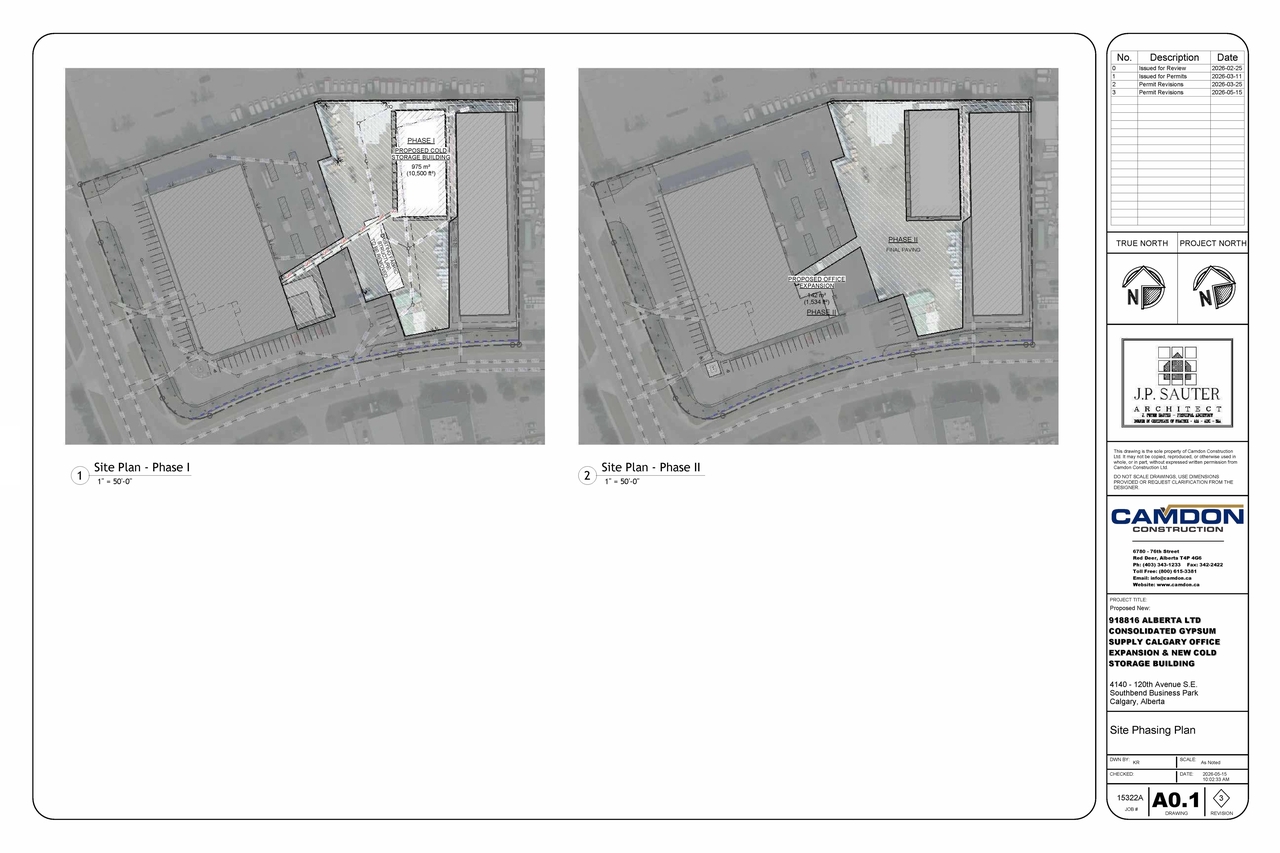 Construction site plan for project from page 2 of the file 'DP2026-01397 DMAP Plans (Amended) 2026-05-20 (2MB)'