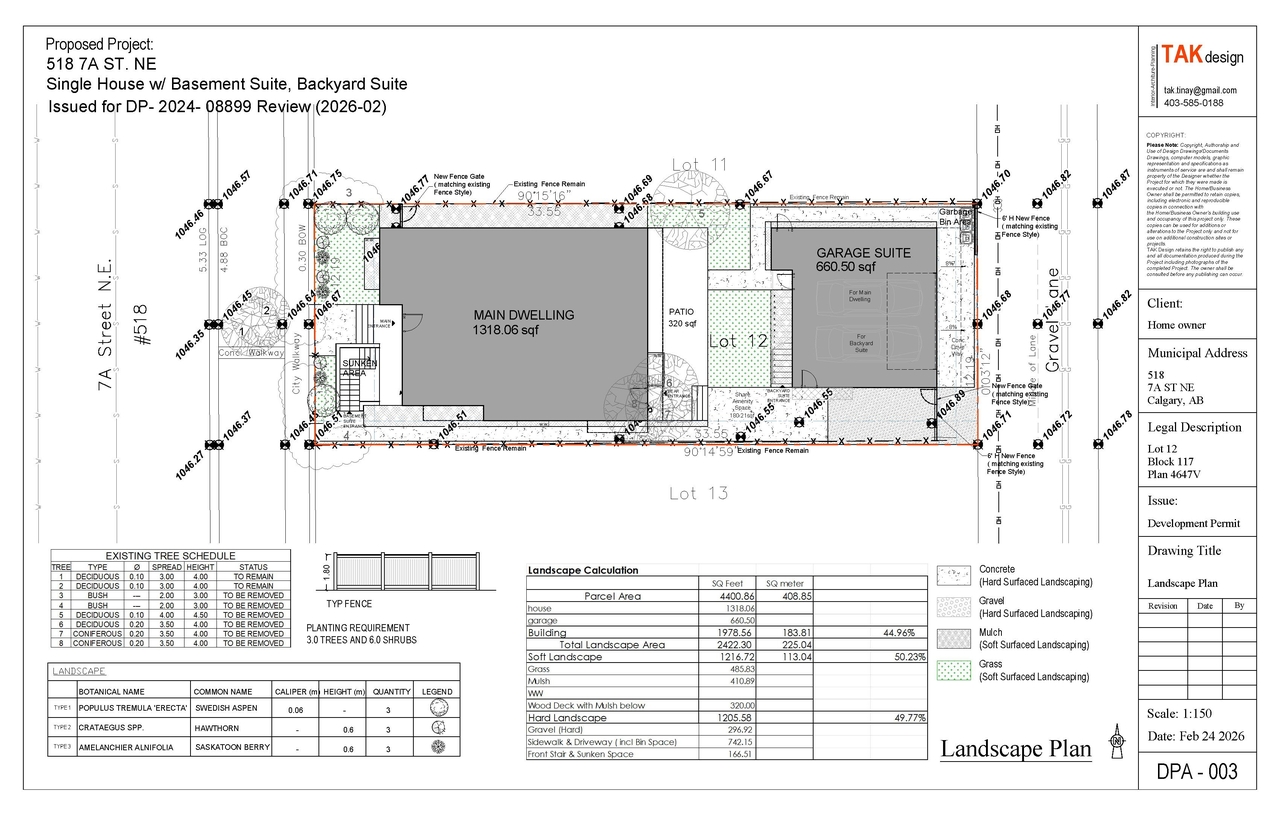 Construction site plan for project from page 3 of the file 'DP2026-01409 DMAP Plans Submitted (2MB) 2026-03-16'