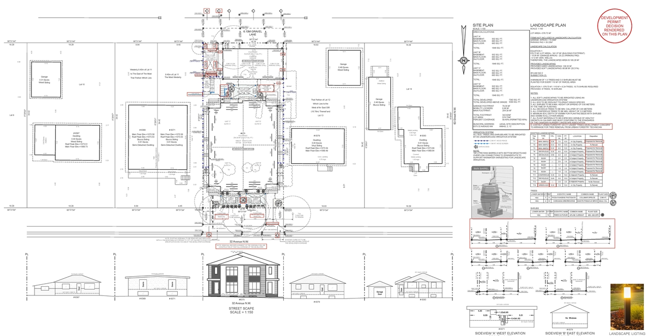 Construction site plan for project from page 1 of the file 'DP2026-01414 - DMAP DECISION RENDERED (2MB) 2026-07-20'