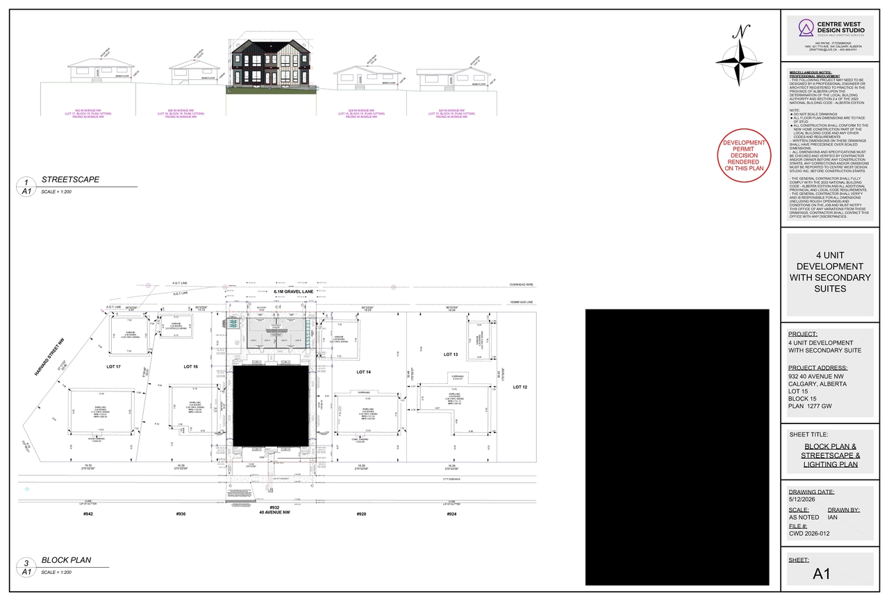 Floor plan for project from page 1 of the file 'DP2026-01415 - DMAP PLANS - DECISION RENDERED - 2026-05-13 (7MB)'