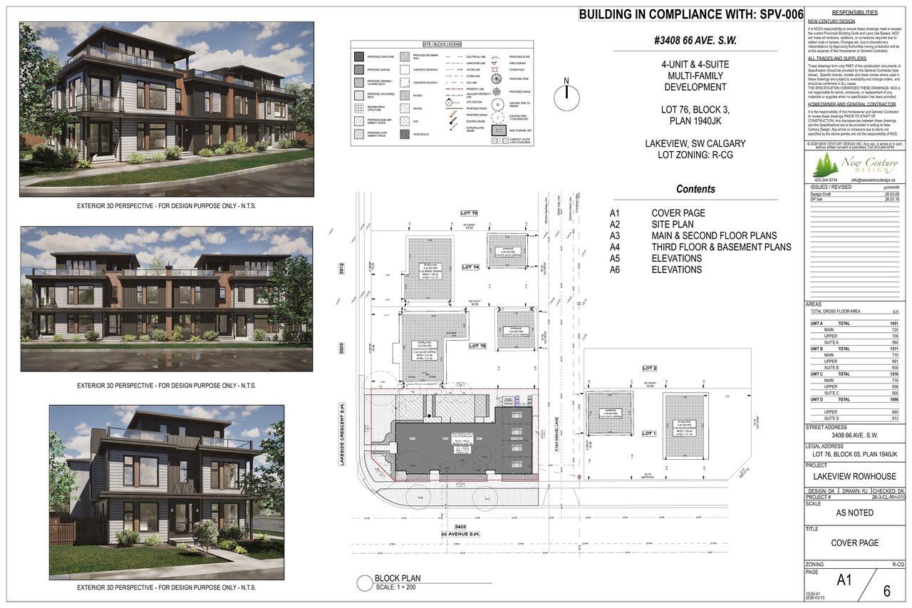 Construction site plan for project from page 1 of the file 'DMAP Plans (Submitted) DP2026-01445 (8MB) 2026-03-19'