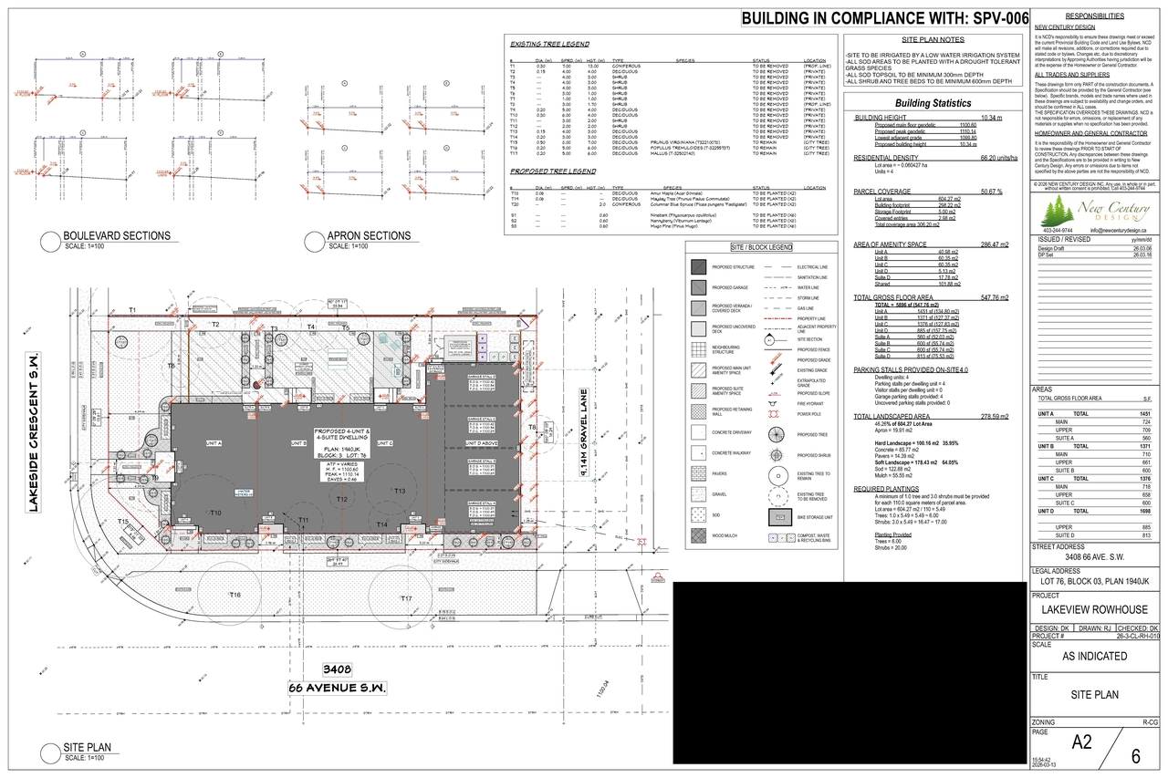Construction site plan for project from page 2 of the file 'DMAP Plans (Submitted) DP2026-01445 (8MB) 2026-03-19'