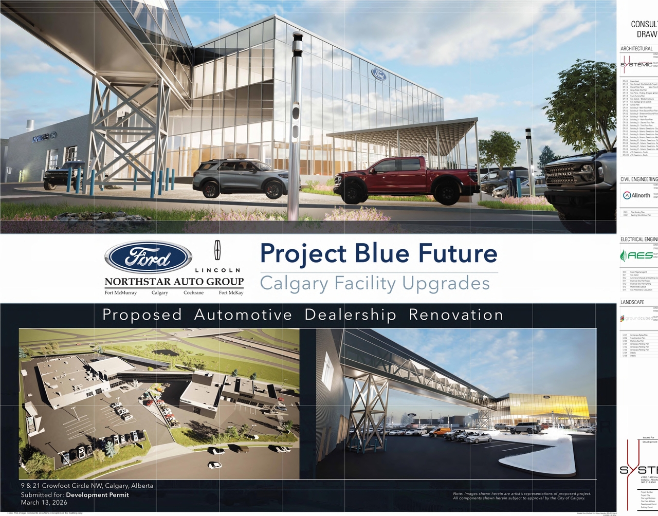 Rendering of building from page 1 of the file 'DMAP Plans (Submitted) DP2026-01477 (8MB) 2026-03-17'