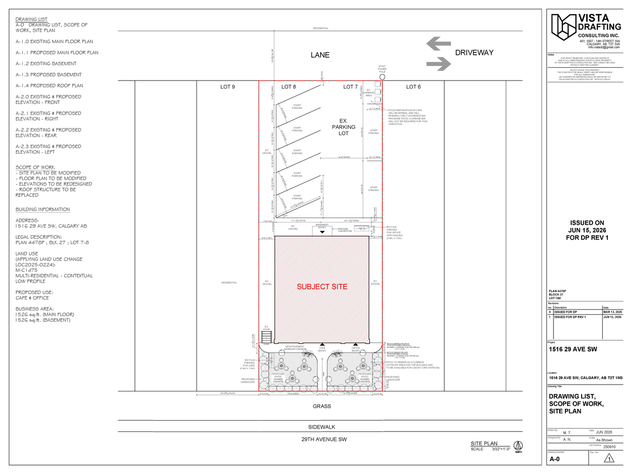 Floor plan for project from page 1 of the file 'DP2026-01478 DMAP Plans (Amended)2026-06-10 (5MB)'