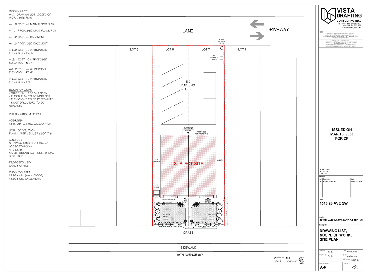 Floor plan for project from page 1 of the file 'DP2026-01493 DMAP Plans Submitted (3MB) 2026-03-18'