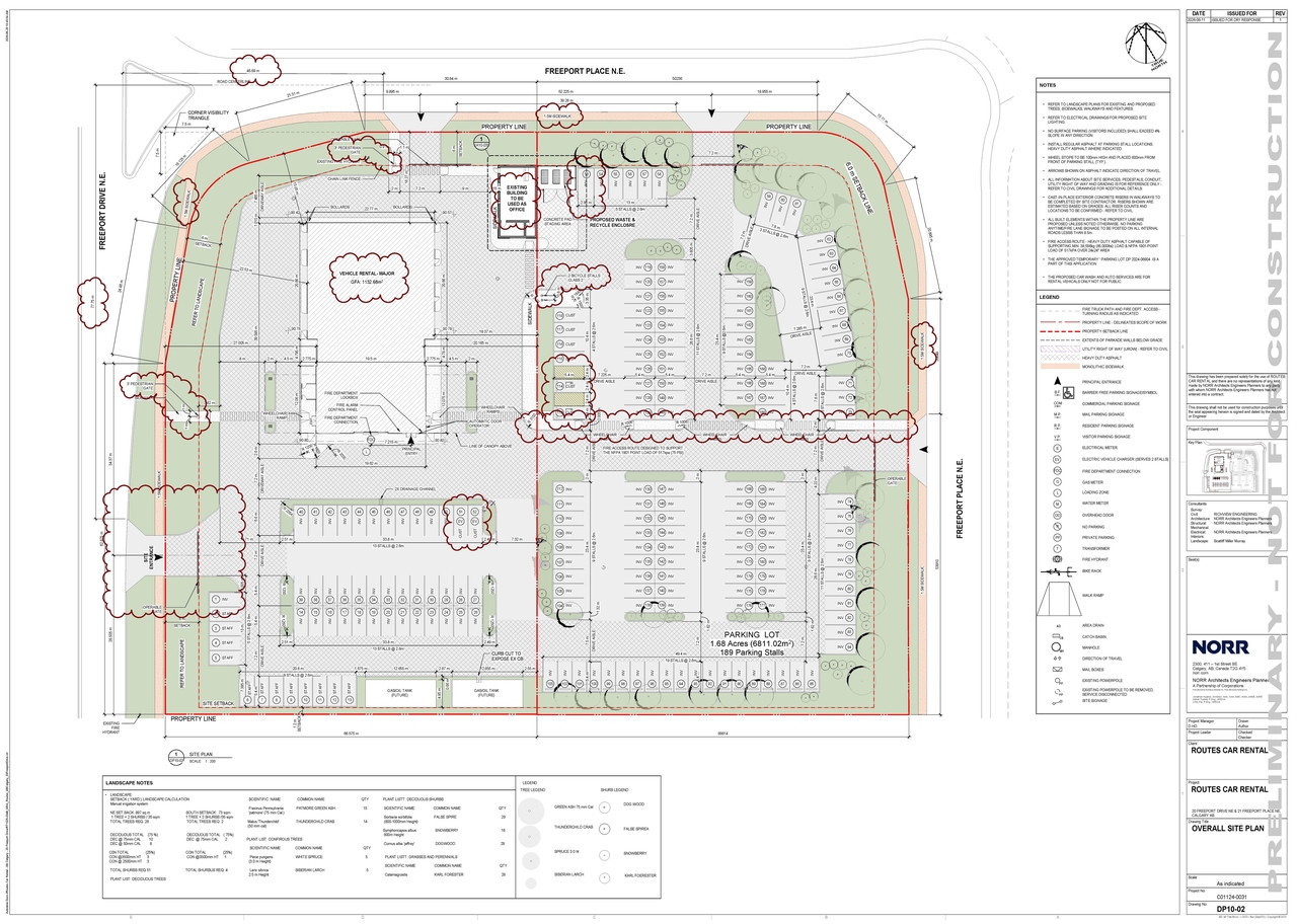 Construction site plan for project from page 3 of the file 'DP2026-01520 DMAP Plans (Amended) 2026-07-06 (6MB)'