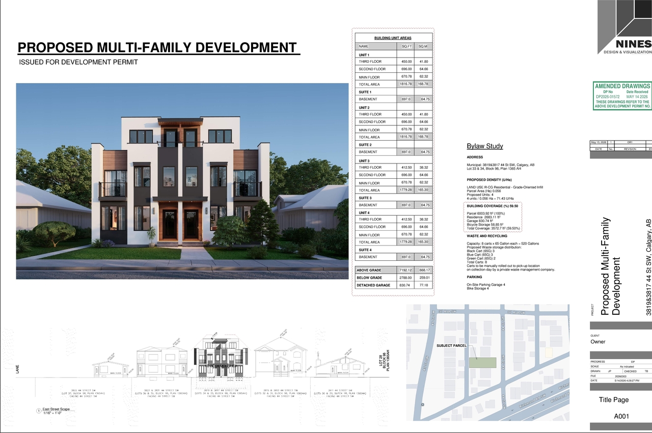 Rendering of building from page 1 of the file 'DP2026-01572 DMAP Plans Amended (4MB) 2026-05-14'