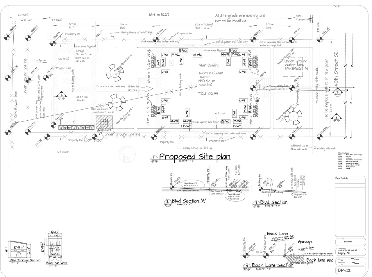 Construction site plan for project from page 2 of the file 'DP2026-01579 DMAP Plans Amended (4MB) 2026-07-08'