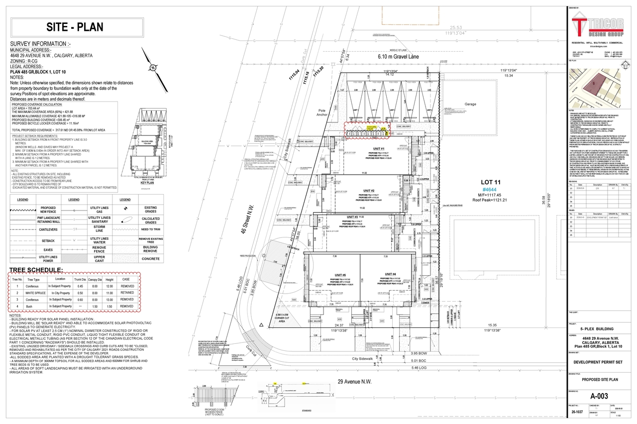 Construction site plan for project from page 5 of the file 'DP2026-01591 DMAP Amended Plans (6MB) 2026-05-28'