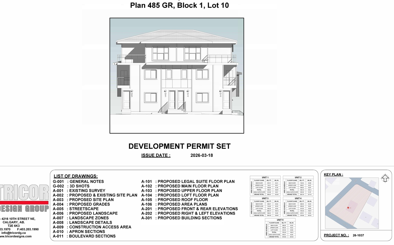 Construction site plan for project from page 1 of the file 'DP2026-01591 DMAP Plans Submitted (7MB) 2026-03-20'