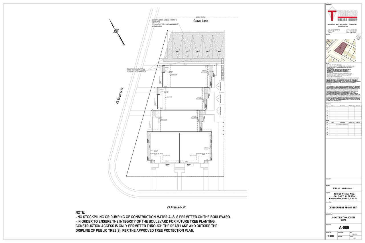 Construction site plan for project from page 10 of the file 'DP2026-01591 DMAP Plans Submitted (7MB) 2026-03-20'
