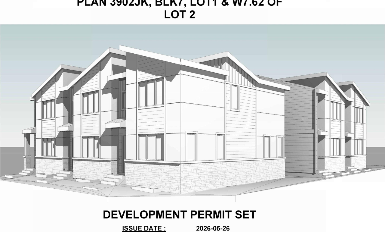 Rendering of building from page 1 of the file 'DP2026-01595 DMAP Plans (Amended) 2026-05-25 (7MB)'
