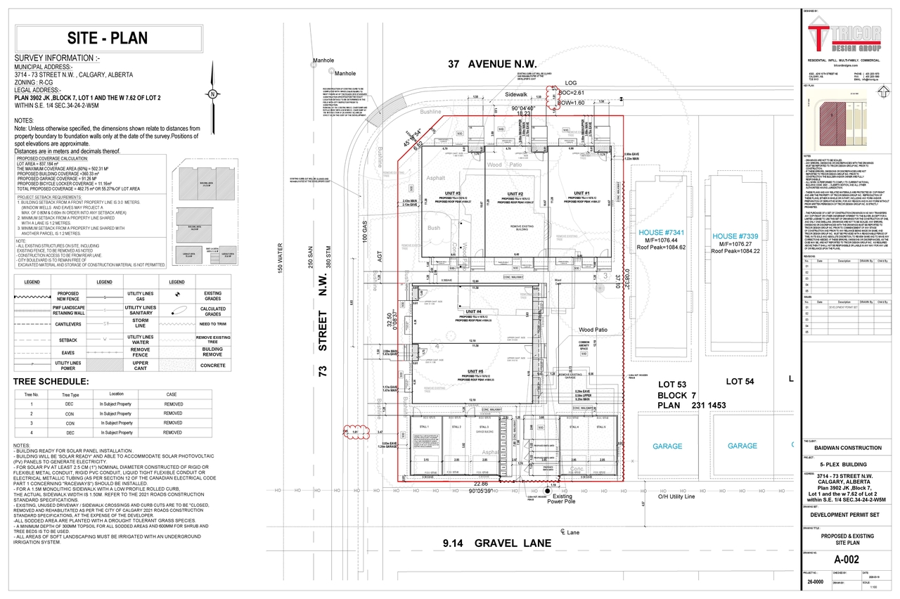 Construction site plan for project from page 4 of the file 'DP2026-01595 DMAP Plans (Amended) 2026-05-25 (7MB)'