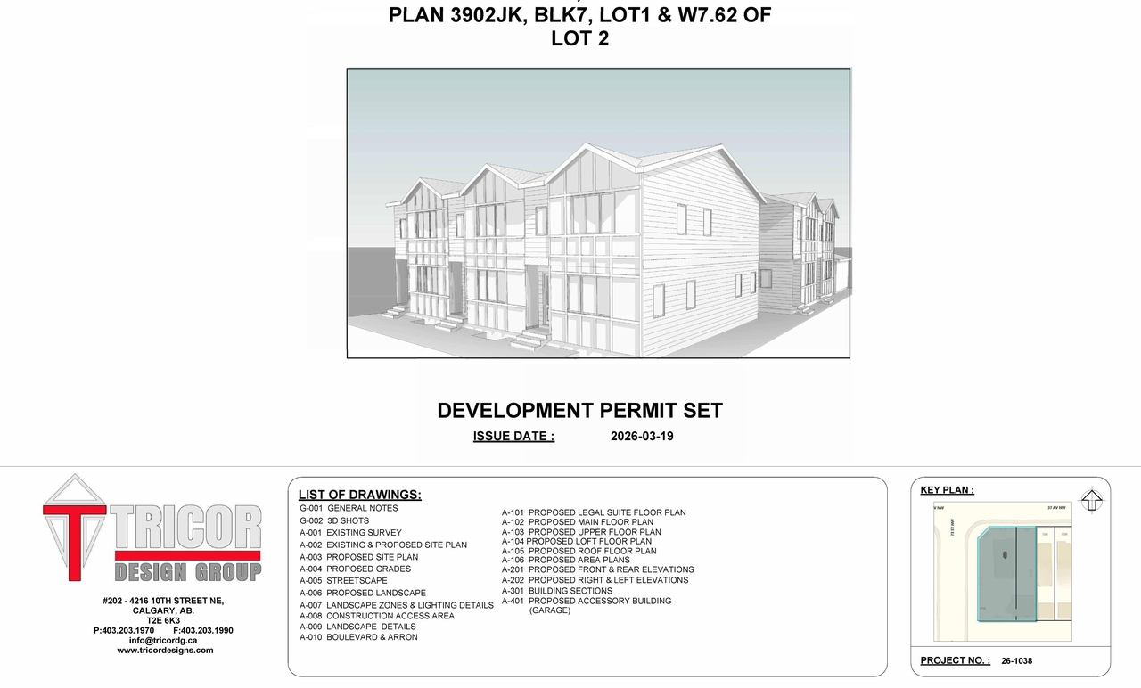 Rendering of building from page 1 of the file 'DP2026-01595 DMAP Plans Submitted (4MB) 2026-03-20'