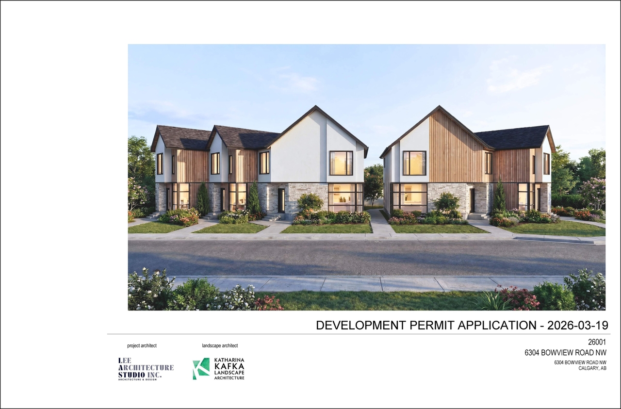 Rendering of building from page 1 of the file 'DP2026-01596 DAMP Plans (Submitted) 2026-03-20 (5MB)'