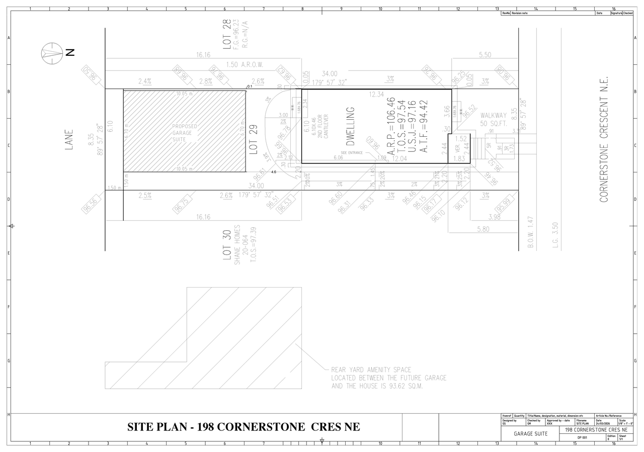 Construction site plan for project from page 1 of the file 'DP2026-01602 DMAP Plans Submitted (1MB) 2026-03-20'