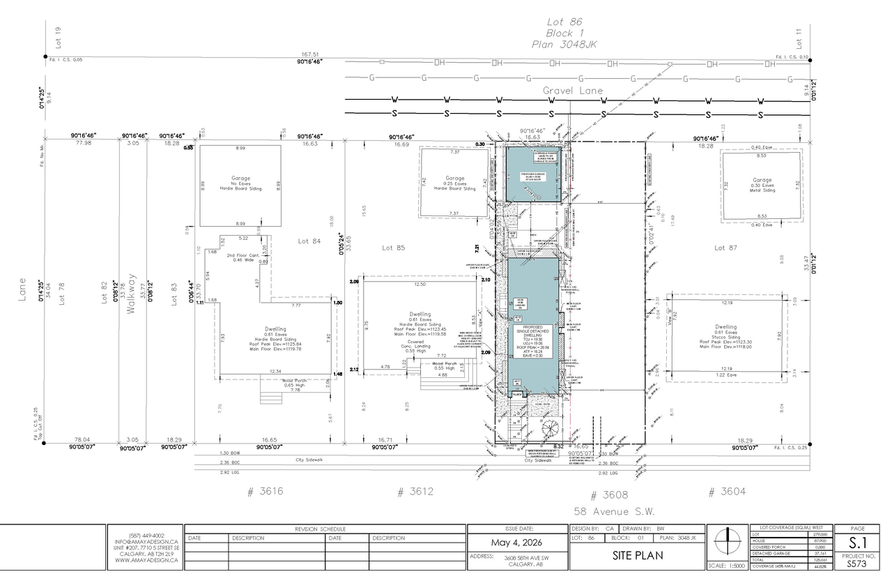 Construction site plan for project from page 6 of the file 'DP2026-01609 DMAP Plans (Amended) 2026-05-04 (2MB)'