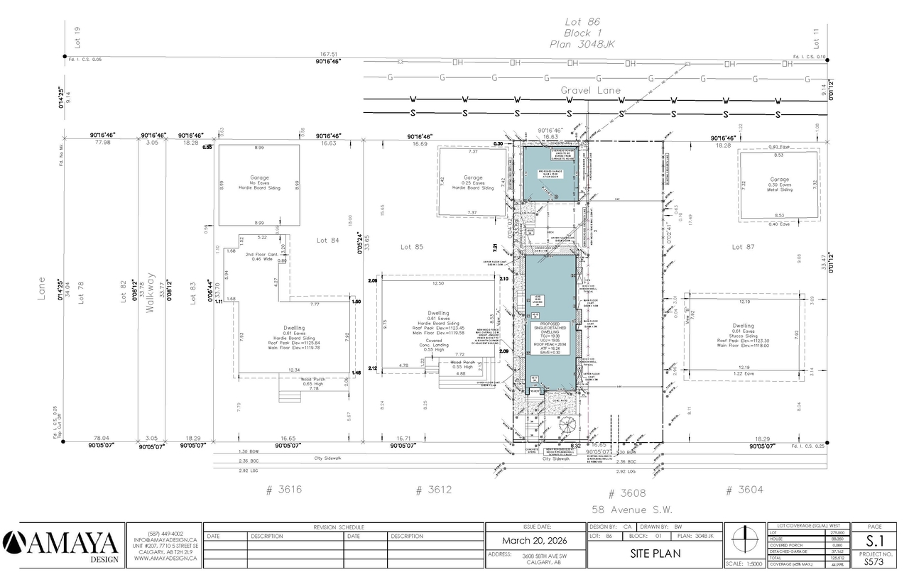 Construction site plan for project from page 2 of the file 'DMAP Plans (Submitted) DP2026-01609 (1MB) 2026-03-23'