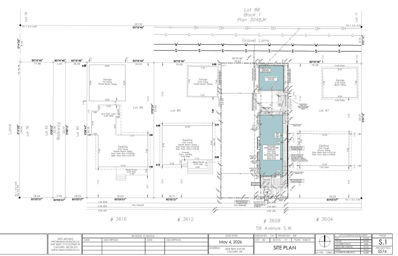 Construction site plan for project from page 6 of the file 'DP2026-01610 DMAP Plans (Amended) 2026-05-04 (2MB)'
