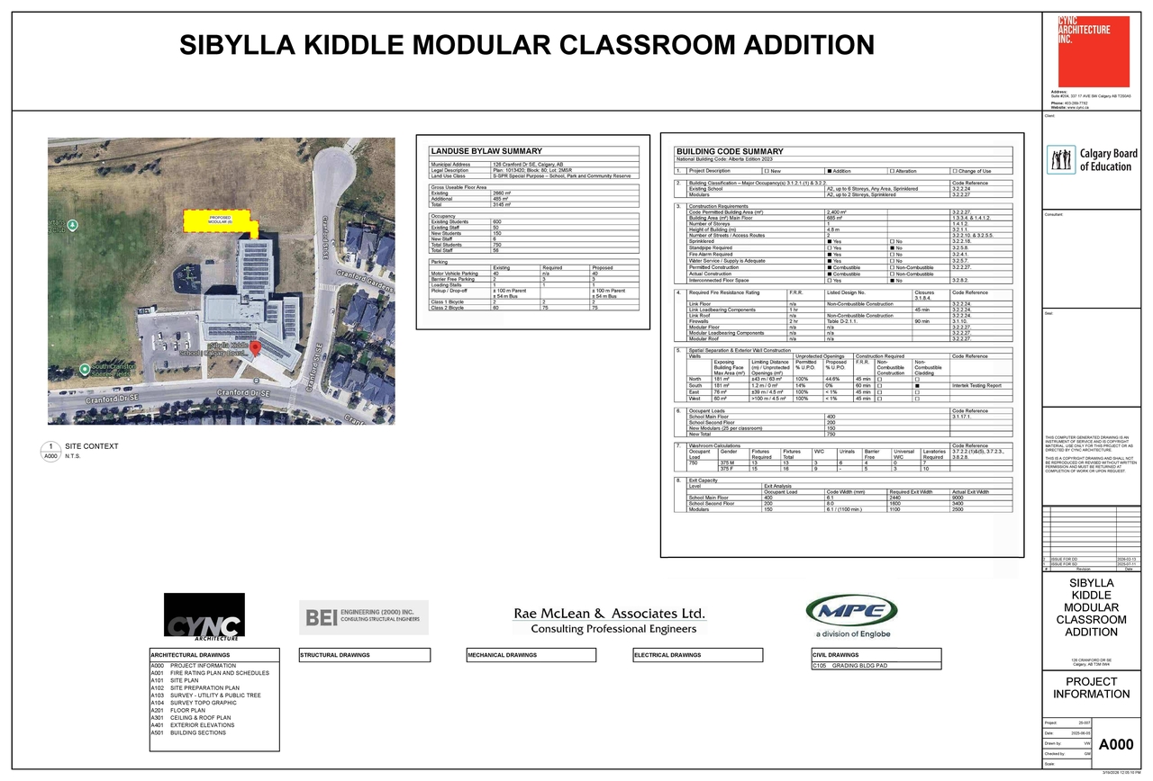 Construction site plan for project from page 1 of the file 'DP2026-01625 DMAP Plans Submitted (4MB) 2026-03-23'