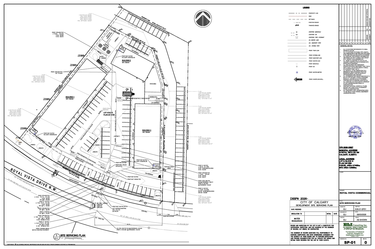 Construction site plan for project from page 1 of the file 'DP2026-01627 DMAP Plans Submitted 2026-04-21 7MB'