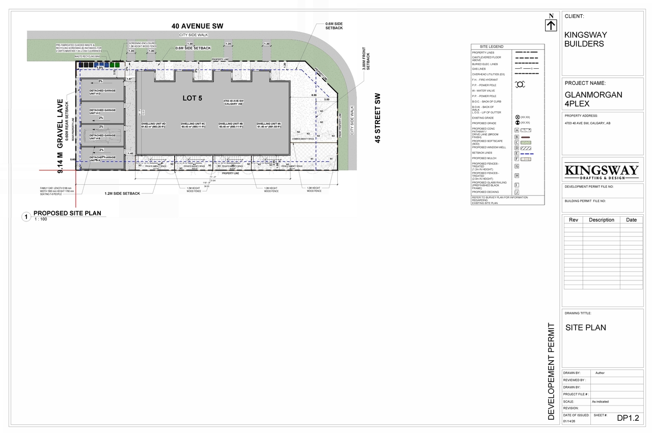 Construction site plan for project from page 3 of the file 'DP2026-01632 DMAP Plans (Submitted) 2026-03-23 (4MB)'