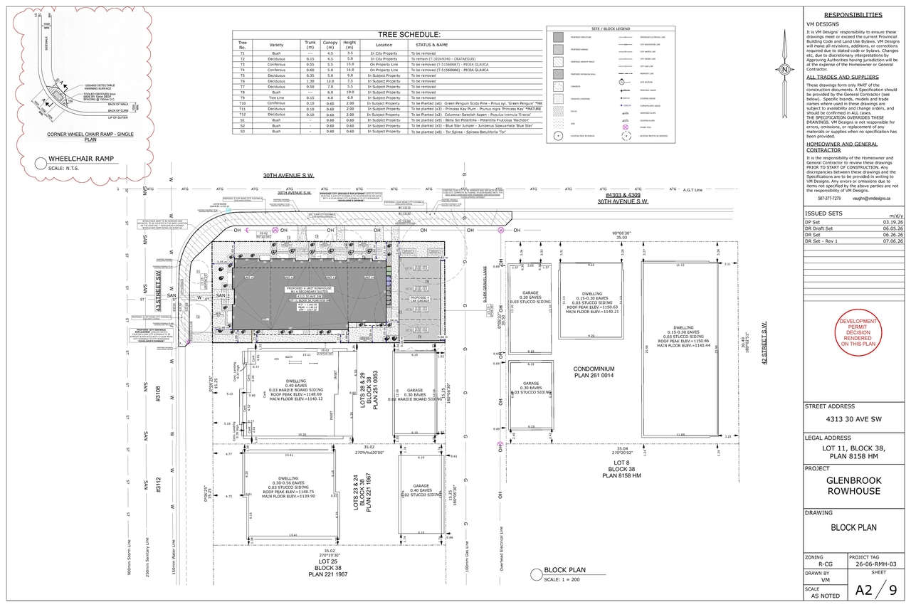 Construction site plan for project from page 2 of the file 'DP2026-01638 - DMAP DECISION RENDERED (9MB) 2026-07-22'