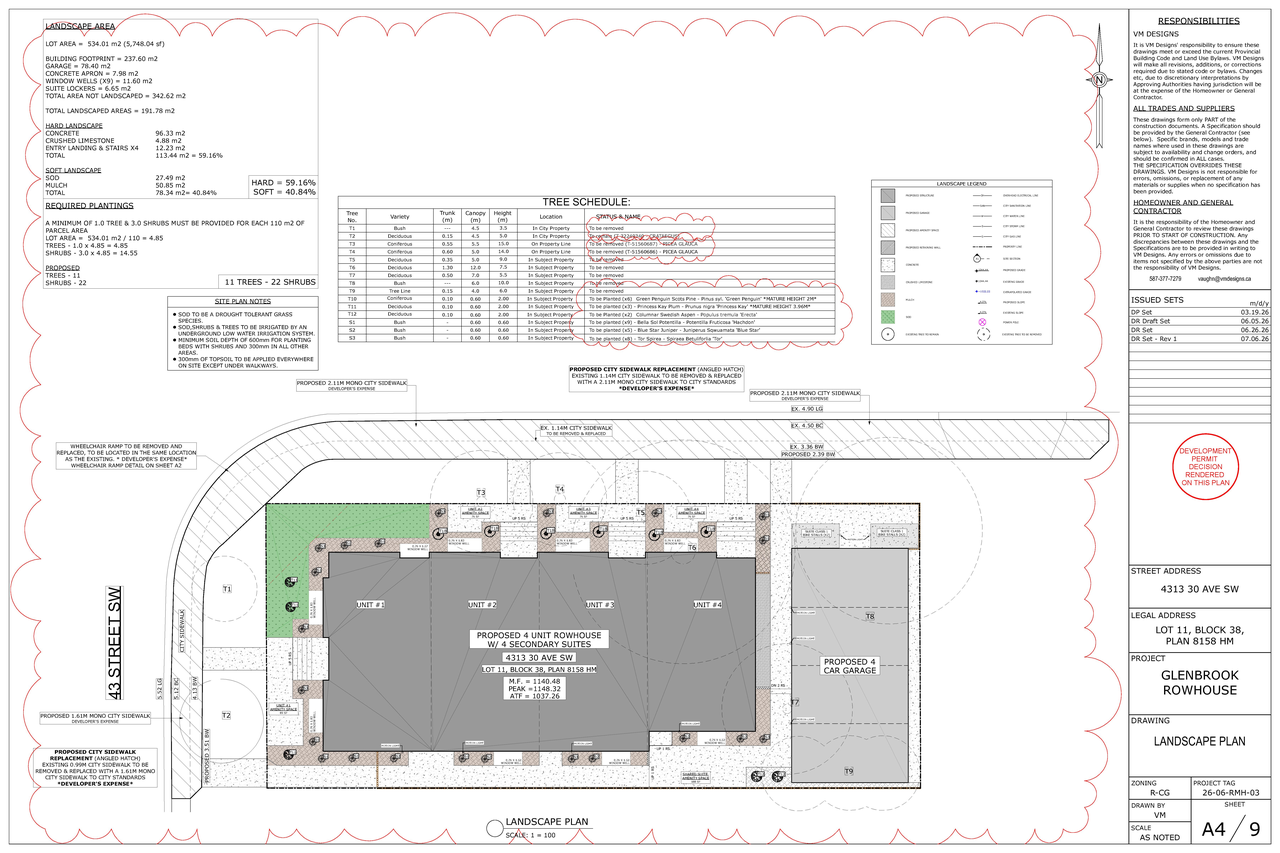 Construction site plan for project from page 4 of the file 'DP2026-01638 - DMAP DECISION RENDERED (9MB) 2026-07-22'